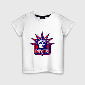 Детская футболка хлопок с принтом HC New York Rangers Emblem в Санкт-Петербурге, 100% хлопок | круглый вырез горловины, полуприлегающий силуэт, длина до линии бедер | club | hockey | new | nyr | rangers | york | клуб | хоккей