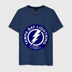 Мужская футболка хлопок с принтом HC Tampa Bay Lightning в Санкт-Петербурге, 100% хлопок | прямой крой, круглый вырез горловины, длина до линии бедер, слегка спущенное плечо. | bay | club | hockey | lightning | tampa | клуб | хоккей