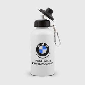 Бутылка спортивная с принтом BMW Driving Machine в Санкт-Петербурге, металл | емкость — 500 мл, в комплекте две пластиковые крышки и карабин для крепления | Тематика изображения на принте: bmw | driving | machine | ultimate