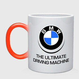 Кружка хамелеон с принтом BMW Driving Machine в Санкт-Петербурге, керамика | меняет цвет при нагревании, емкость 330 мл | bmw | driving | machine | ultimate