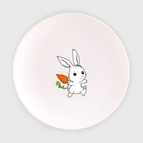 Тарелка с принтом Зайка с морковкой в Санкт-Петербурге, фарфор | диаметр - 210 мм
диаметр для нанесения принта - 120 мм | Тематика изображения на принте: белый | зайка | заяц | кролик | милый | морковь