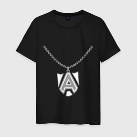 Мужская футболка хлопок с принтом Dota 2 Alliance медальон в Санкт-Петербурге, 100% хлопок | прямой крой, круглый вырез горловины, длина до линии бедер, слегка спущенное плечо. | alliance | dota | dota2 | альянс | дота | дота2 | логотип | цепь