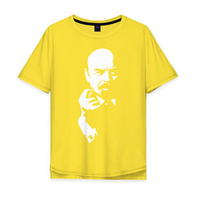 Мужская футболка хлопок Oversize с принтом Ленин в Санкт-Петербурге, 100% хлопок | свободный крой, круглый ворот, “спинка” длиннее передней части | большевик | дуля | ильич | коммунизм | ленин | ретро | ссср | фига | шиш