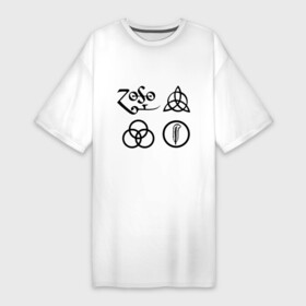 Платье-футболка хлопок с принтом Led Zeppelin simbols в Санкт-Петербурге,  |  | led zeppelin
