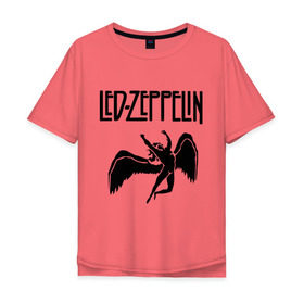 Мужская футболка хлопок Oversize с принтом Led Zeppelin в Санкт-Петербурге, 100% хлопок | свободный крой, круглый ворот, “спинка” длиннее передней части | led zeppelin