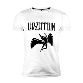 Мужская футболка премиум с принтом Led Zeppelin в Санкт-Петербурге, 92% хлопок, 8% лайкра | приталенный силуэт, круглый вырез ворота, длина до линии бедра, короткий рукав | Тематика изображения на принте: led zeppelin
