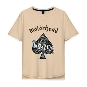 Мужская футболка хлопок Oversize с принтом Motorhead ace of spades в Санкт-Петербурге, 100% хлопок | свободный крой, круглый ворот, “спинка” длиннее передней части | motorhead