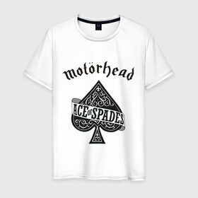 Мужская футболка хлопок с принтом Motorhead ace of spades в Санкт-Петербурге, 100% хлопок | прямой крой, круглый вырез горловины, длина до линии бедер, слегка спущенное плечо. | motorhead