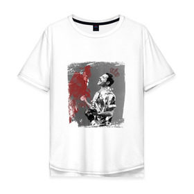 Мужская футболка хлопок Oversize с принтом Фредди в Санкт-Петербурге, 100% хлопок | свободный крой, круглый ворот, “спинка” длиннее передней части | queen | меломанам | музыка | рок | фрэдди меркьюри