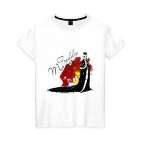 Женская футболка хлопок с принтом Фрэдди Меркьюри в Санкт-Петербурге, 100% хлопок | прямой крой, круглый вырез горловины, длина до линии бедер, слегка спущенное плечо | queen | меломанам | музыка | рок | фрэдди меркьюри