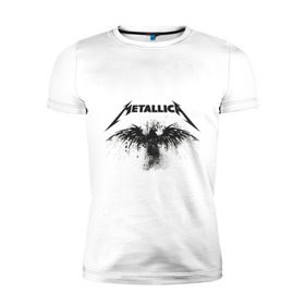 Мужская футболка премиум с принтом Metallica в Санкт-Петербурге, 92% хлопок, 8% лайкра | приталенный силуэт, круглый вырез ворота, длина до линии бедра, короткий рукав | metallica | музыка | рок