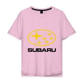 Мужская футболка хлопок Oversize с принтом Subaru Logo в Санкт-Петербурге, 100% хлопок | свободный крой, круглый ворот, “спинка” длиннее передней части | logo | subaru | автомобиль | логотип | марка | субару