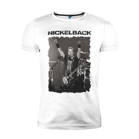 Мужская футболка премиум с принтом Nickelback в Санкт-Петербурге, 92% хлопок, 8% лайкра | приталенный силуэт, круглый вырез ворота, длина до линии бедра, короткий рукав | nickelback | альтернативный | рок | хард