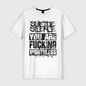 Мужская футболка премиум с принтом Suicide Silence в Санкт-Петербурге, 92% хлопок, 8% лайкра | приталенный силуэт, круглый вырез ворота, длина до линии бедра, короткий рукав | Тематика изображения на принте: suicide silence
