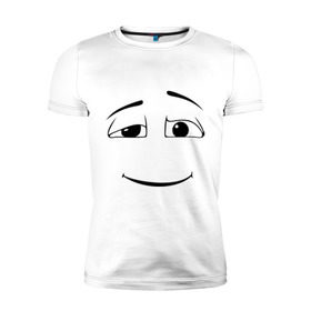 Мужская футболка премиум с принтом Наивное лицо в Санкт-Петербурге, 92% хлопок, 8% лайкра | приталенный силуэт, круглый вырез ворота, длина до линии бедра, короткий рукав | лицо | милый | наивный | рожица | смайл