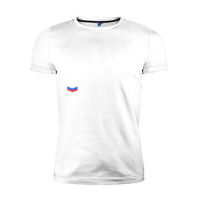 Мужская футболка премиум с принтом Полиция в Санкт-Петербурге, 92% хлопок, 8% лайкра | приталенный силуэт, круглый вырез ворота, длина до линии бедра, короткий рукав | милиция | патриот | россия | триколор