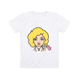 Детская футболка хлопок с принтом Мерлин Монро faceq в Санкт-Петербурге, 100% хлопок | круглый вырез горловины, полуприлегающий силуэт, длина до линии бедер | faceq | знаменитость | мерилин | мерлин монро