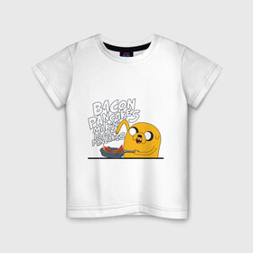 Детская футболка хлопок с принтом Makin` Bacon Pancakes в Санкт-Петербурге, 100% хлопок | круглый вырез горловины, полуприлегающий силуэт, длина до линии бедер | джейк