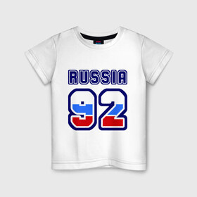 Детская футболка хлопок с принтом Russia - 92 (Севастополь) в Санкт-Петербурге, 100% хлопок | круглый вырез горловины, полуприлегающий силуэт, длина до линии бедер | 