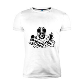 Мужская футболка премиум с принтом The chemodan в Санкт-Петербурге, 92% хлопок, 8% лайкра | приталенный силуэт, круглый вырез ворота, длина до линии бедра, короткий рукав | rap | the chemodan | музыка | противогаз | рэп | чемодан