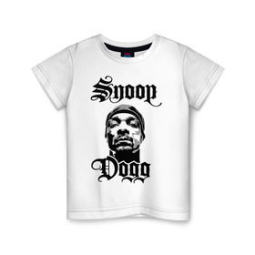 Детская футболка хлопок с принтом Snoop Dogg в Санкт-Петербурге, 100% хлопок | круглый вырез горловины, полуприлегающий силуэт, длина до линии бедер | rap | snoop dogg | музыка | рэп | снуп дог
