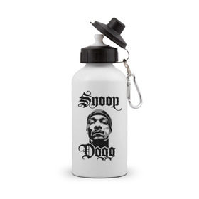 Бутылка спортивная с принтом Snoop Dogg в Санкт-Петербурге, металл | емкость — 500 мл, в комплекте две пластиковые крышки и карабин для крепления | Тематика изображения на принте: rap | snoop dogg | музыка | рэп | снуп дог