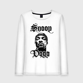 Женский лонгслив хлопок с принтом Snoop Dogg в Санкт-Петербурге, 100% хлопок |  | Тематика изображения на принте: rap | snoop dogg | музыка | рэп | снуп дог
