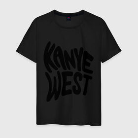 Мужская футболка хлопок с принтом kanye west в Санкт-Петербурге, 100% хлопок | прямой крой, круглый вырез горловины, длина до линии бедер, слегка спущенное плечо. | kanye west | rap | кани вест | музыка | рэп