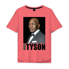 Мужская футболка хлопок Oversize с принтом Mike Tyson в Санкт-Петербурге, 100% хлопок | свободный крой, круглый ворот, “спинка” длиннее передней части | майк тайсон