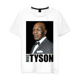 Мужская футболка хлопок с принтом Mike Tyson в Санкт-Петербурге, 100% хлопок | прямой крой, круглый вырез горловины, длина до линии бедер, слегка спущенное плечо. | майк тайсон