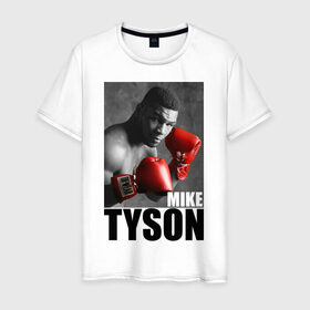 Мужская футболка хлопок с принтом Mike Tyson в Санкт-Петербурге, 100% хлопок | прямой крой, круглый вырез горловины, длина до линии бедер, слегка спущенное плечо. | Тематика изображения на принте: майк тайсон