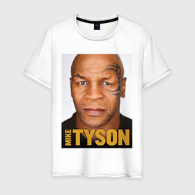 Мужская футболка хлопок с принтом Mike Tyson в Санкт-Петербурге, 100% хлопок | прямой крой, круглый вырез горловины, длина до линии бедер, слегка спущенное плечо. | Тематика изображения на принте: 