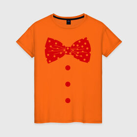 Женская футболка хлопок с принтом Галстук бабочка в горошек 2 в Санкт-Петербурге, 100% хлопок | прямой крой, круглый вырез горловины, длина до линии бедер, слегка спущенное плечо | 