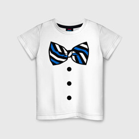 Детская футболка хлопок с принтом Галстук бабочка винт в Санкт-Петербурге, 100% хлопок | круглый вырез горловины, полуприлегающий силуэт, длина до линии бедер | бабочка