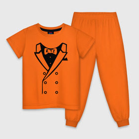 Детская пижама хлопок с принтом Двубортный пиджак в Санкт-Петербурге, 100% хлопок |  брюки и футболка прямого кроя, без карманов, на брюках мягкая резинка на поясе и по низу штанин
 | смокинг