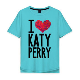 Мужская футболка хлопок Oversize с принтом I love Katy Perry в Санкт-Петербурге, 100% хлопок | свободный крой, круглый ворот, “спинка” длиннее передней части | Тематика изображения на принте: katy perry | pop | знаменитости | корона | кэти перри | музыка | певица