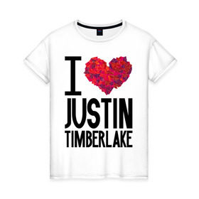 Женская футболка хлопок с принтом Justin Timberlake в Санкт-Петербурге, 100% хлопок | прямой крой, круглый вырез горловины, длина до линии бедер, слегка спущенное плечо | justin timberlake | pop | джастин тимберлейк | знаменитости | музыка | певец
