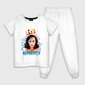 Детская пижама хлопок с принтом Katy Perry в Санкт-Петербурге, 100% хлопок |  брюки и футболка прямого кроя, без карманов, на брюках мягкая резинка на поясе и по низу штанин
 | katy perry | pop | знаменитости | корона | кэти перри | музыка | певица