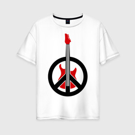 Женская футболка хлопок Oversize с принтом Пацифик рок в Санкт-Петербурге, 100% хлопок | свободный крой, круглый ворот, спущенный рукав, длина до линии бедер
 | гитара