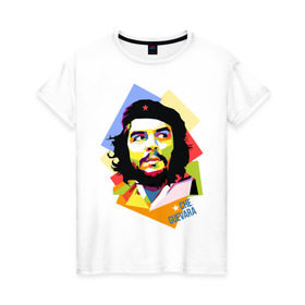 Женская футболка хлопок с принтом Che Guevara в Санкт-Петербурге, 100% хлопок | прямой крой, круглый вырез горловины, длина до линии бедер, слегка спущенное плечо | че гевара