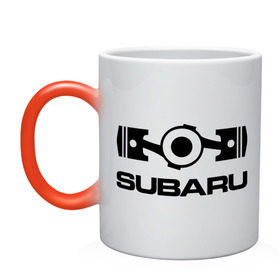 Кружка хамелеон с принтом Subaru в Санкт-Петербурге, керамика | меняет цвет при нагревании, емкость 330 мл | logo | sti | subaru | авто | лого | субарик | субару