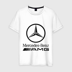Мужская футболка хлопок с принтом AMG в Санкт-Петербурге, 100% хлопок | прямой крой, круглый вырез горловины, длина до линии бедер, слегка спущенное плечо. | amg | benz | logo | mercedes | авто | амг | лого | мерс | мерседес бенс