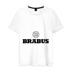 Мужская футболка хлопок с принтом Brabus в Санкт-Петербурге, 100% хлопок | прямой крой, круглый вырез горловины, длина до линии бедер, слегка спущенное плечо. | benz | brabus | logo | mercedes | авто | брабус | лого | мерс | мерседес бенс