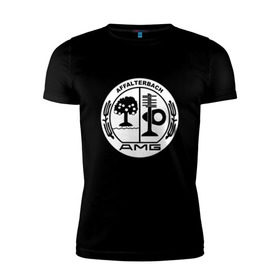 Мужская футболка премиум с принтом AMG в Санкт-Петербурге, 92% хлопок, 8% лайкра | приталенный силуэт, круглый вырез ворота, длина до линии бедра, короткий рукав | amg | benz | logo | mercedes | авто | амг | лого | мерс | мерседес бенс