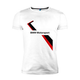 Мужская футболка премиум с принтом BMW motorsport в Санкт-Петербурге, 92% хлопок, 8% лайкра | приталенный силуэт, круглый вырез ворота, длина до линии бедра, короткий рукав | bmw | motorsport | авто | бмв | бэха