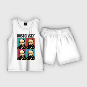 Детская пижама с шортами хлопок с принтом Достоевский в Санкт-Петербурге,  |  | dostoevsky | достоевский | книга | писатель
