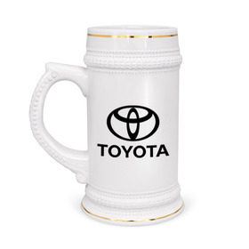 Кружка пивная с принтом Toyota Logo в Санкт-Петербурге,  керамика (Материал выдерживает высокую температуру, стоит избегать резкого перепада температур) |  объем 630 мл | logo | toyota | логотип | тойота