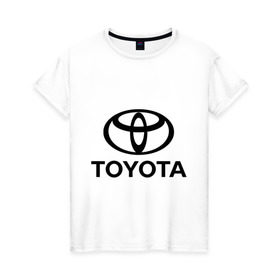 Женская футболка хлопок с принтом Toyota Logo в Санкт-Петербурге, 100% хлопок | прямой крой, круглый вырез горловины, длина до линии бедер, слегка спущенное плечо | logo | toyota | логотип | тойота