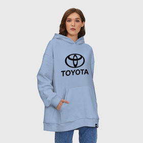 Худи SuperOversize хлопок с принтом Toyota Logo в Санкт-Петербурге, 70% хлопок, 30% полиэстер, мягкий начес внутри | карман-кенгуру, эластичная резинка на манжетах и по нижней кромке, двухслойный капюшон
 | logo | toyota | логотип | тойота
