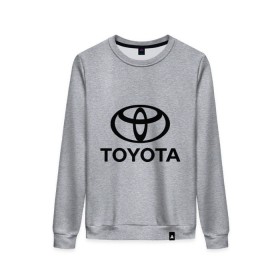 Женский свитшот хлопок с принтом Toyota Logo в Санкт-Петербурге, 100% хлопок | прямой крой, круглый вырез, на манжетах и по низу широкая трикотажная резинка  | logo | toyota | логотип | тойота